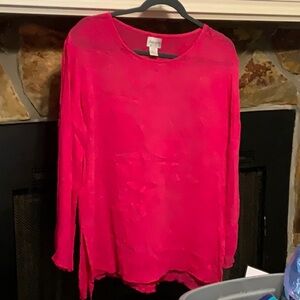 Chico's Vibrant Long Sleeve Top in Pink